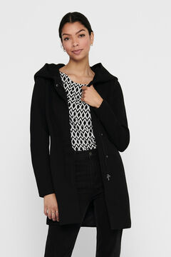 Springfield Hooded coat with zip fastening black