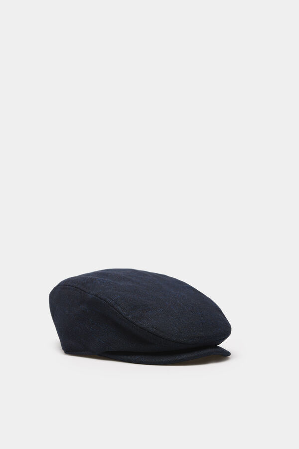 Springfield Wool blend textured flat hat bluish