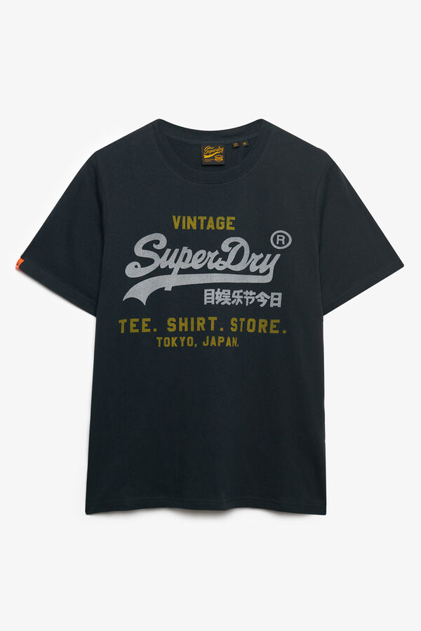 Superdry Basic large logo short-sleeved T-shirt blue