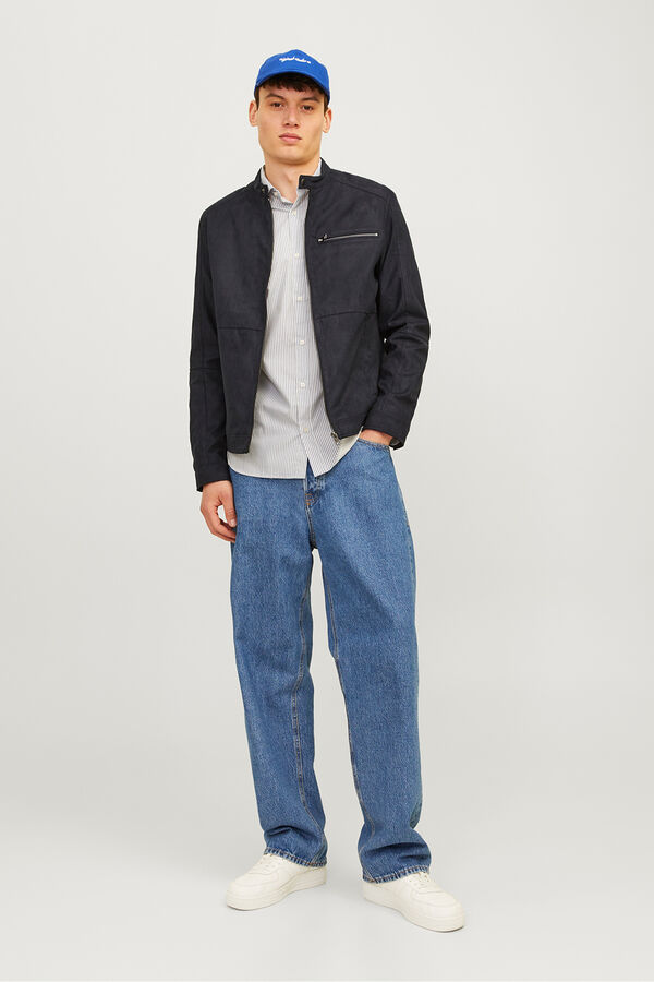 Jack & Jones Suede biker jacket black