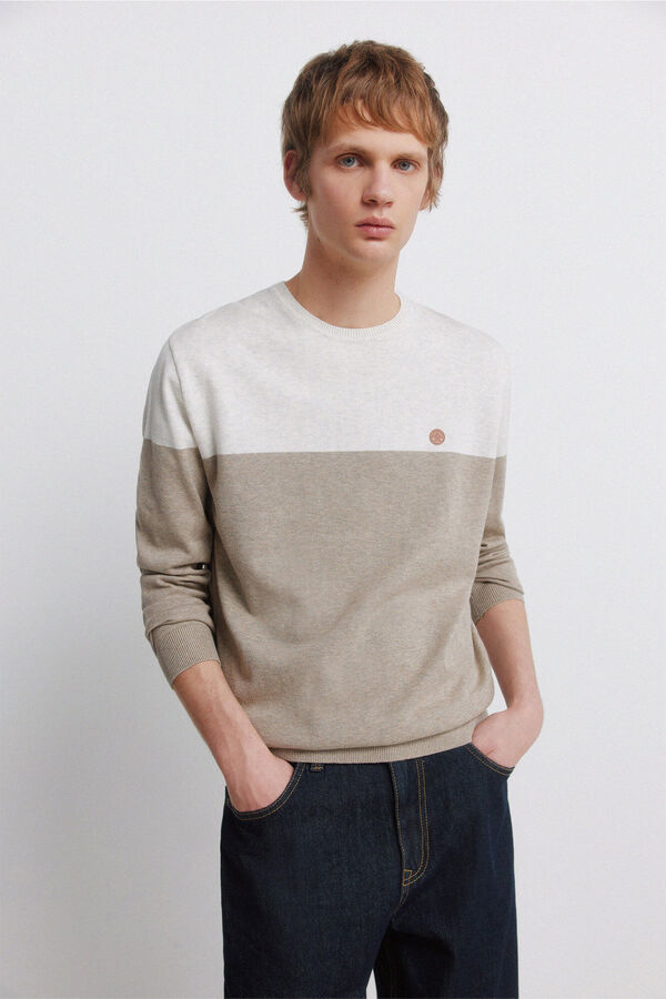 Springfield Colour block basic jumper nude