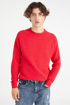 Springfield Striped jumper with relief design royal red