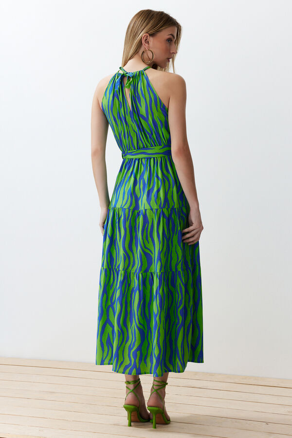 Trendyol Halterneck long dress blue