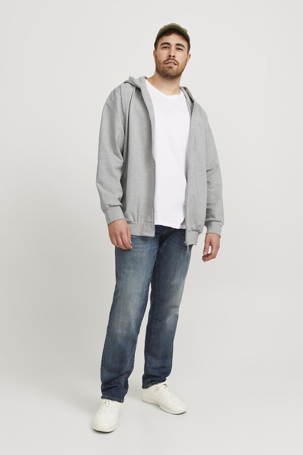 Springfield Leichtes Sweatshirt mit Reißverschluss und Kapuze PLUS grau