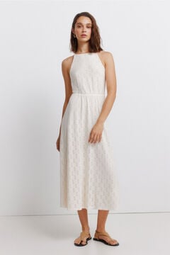 Springfield Embroidered halterneck midi dress