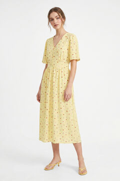 Pieces Bedrucktes kurz&auml;rmeliges midi-kleid
