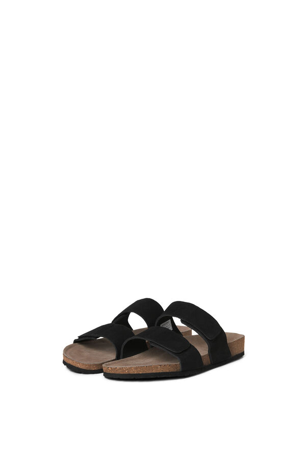 Jack & Jones Veloursleder-Sandalen mit Gummisohle Schwarz