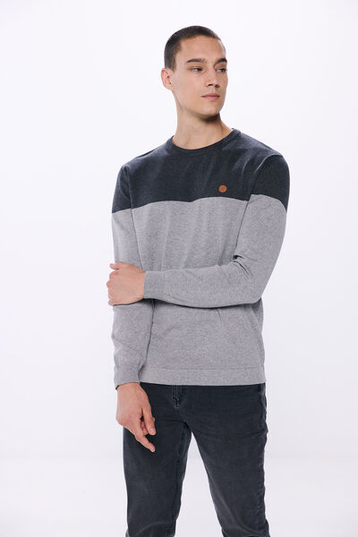 Springfield Basic color block sweater grey