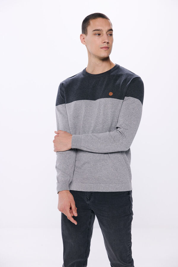 Springfield Jersey básico color block gris oscuro