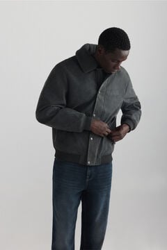Springfield Faux leather aviator jacket