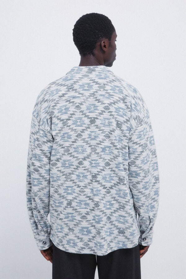 Springfield Camisa jacquard étnico azul