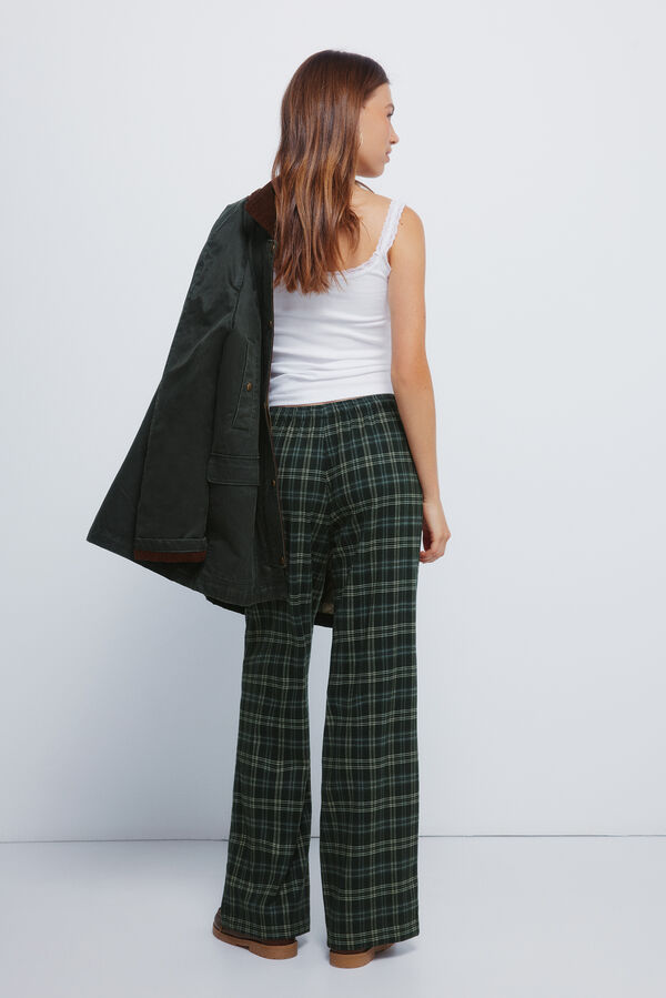 Springfield Pantalones jogger cuadros verde