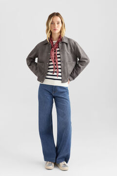 Springfield Faux suede jacket with pockets