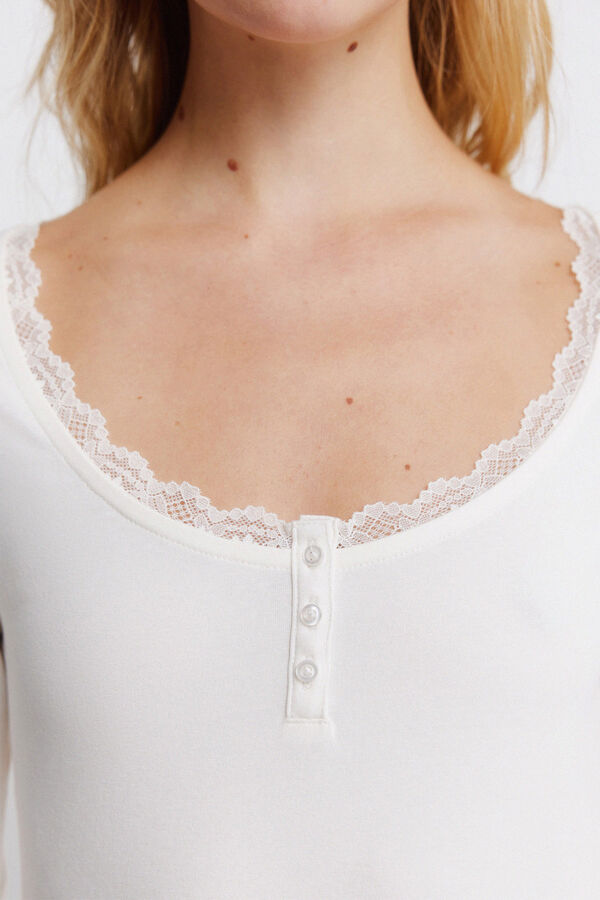 Springfield Lace long sleeve T-shirt brown