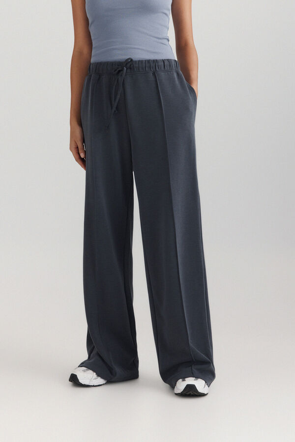 Springfield Soft sole wide leg sports trousers grey
