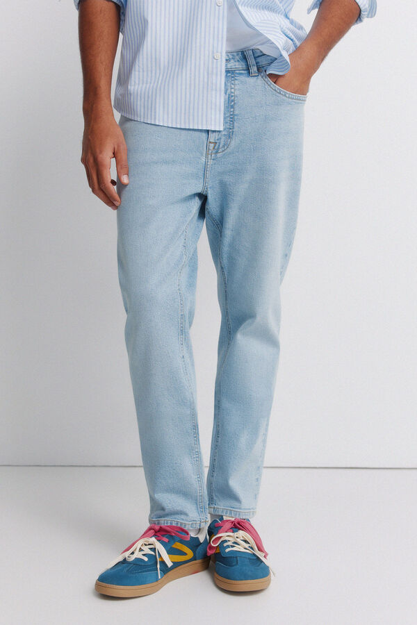 Springfield Light wash slim fit jeans blue