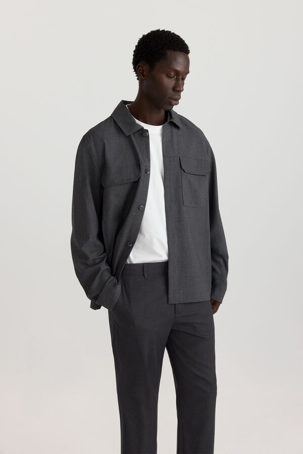 Springfield Fluid fabric overshirt grey
