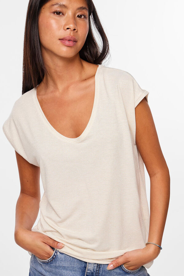 Springfield Essential lurex short-sleeved T-shirt white