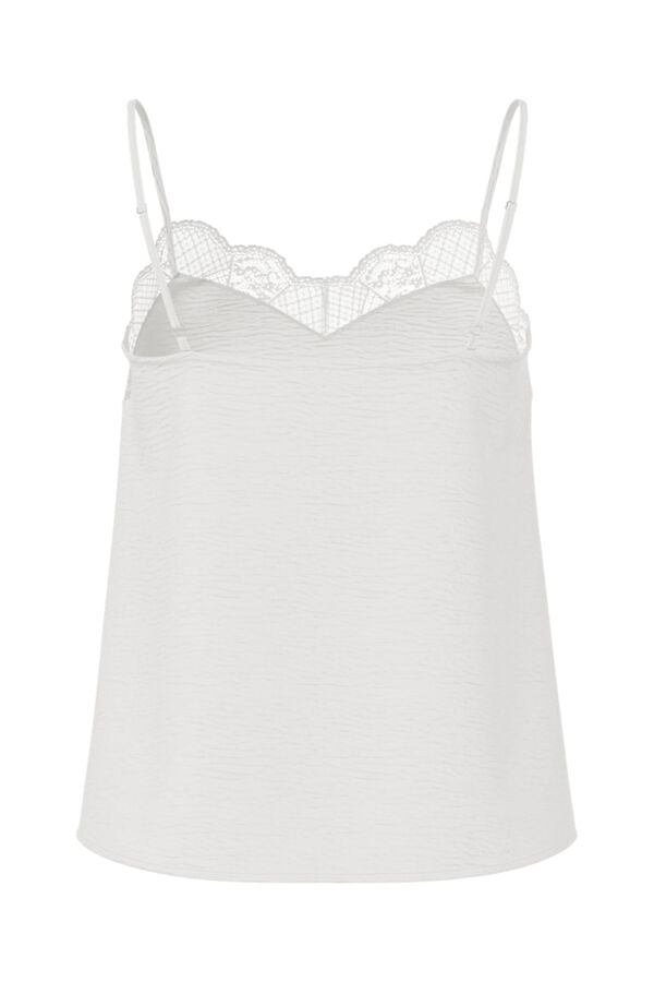 Pieces T-shirt de al&ccedil;as de lingerie branco