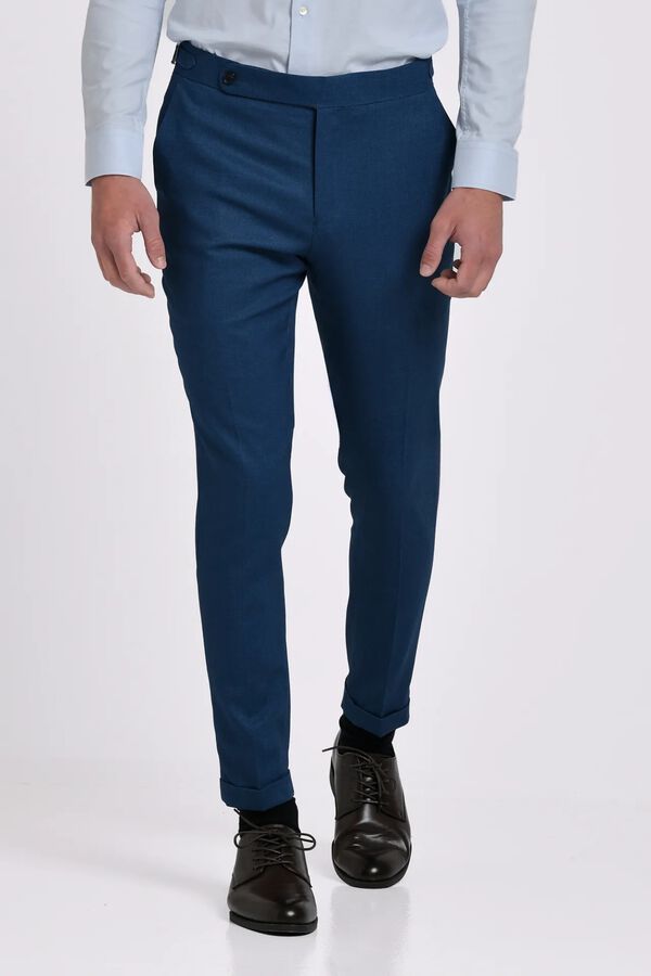 JVZ Textured suit trousers blue