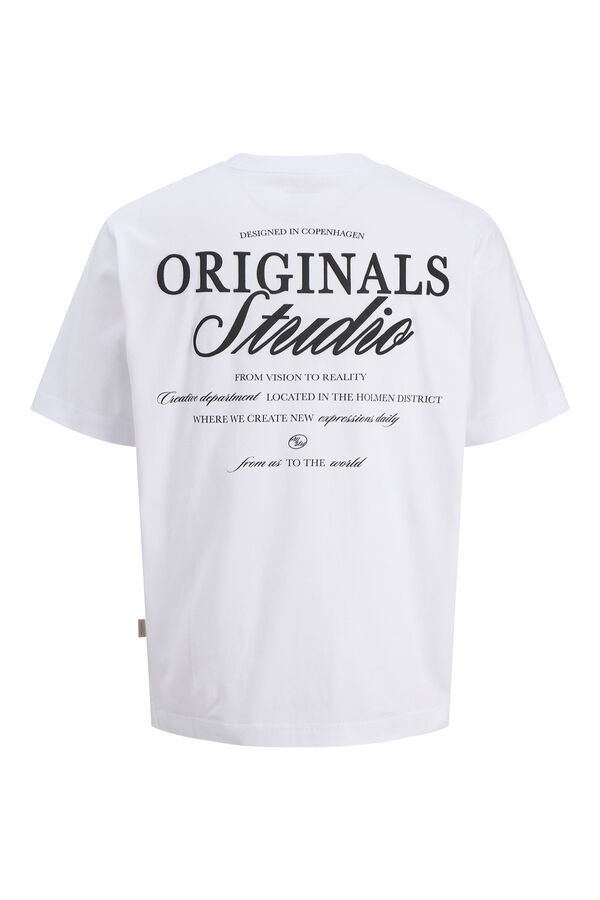 Jack & Jones Camiseta oversize backprint blanco