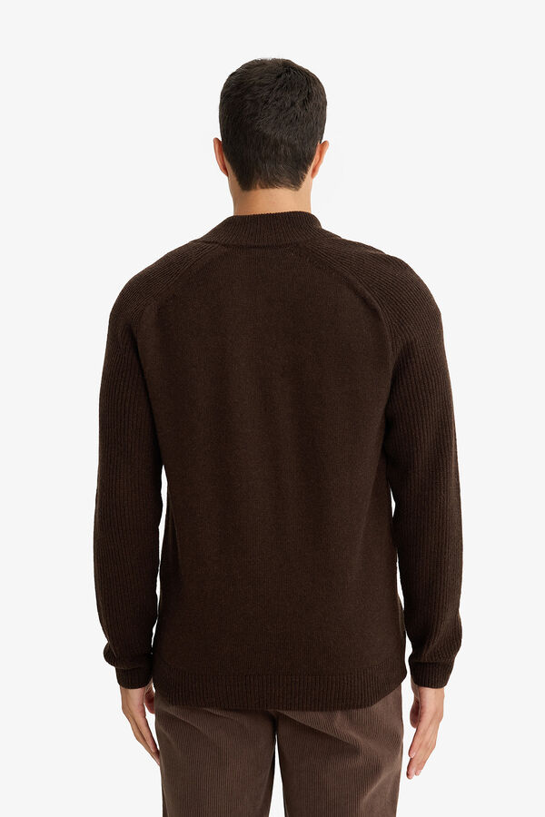 DeFacto High neck cardigan nude