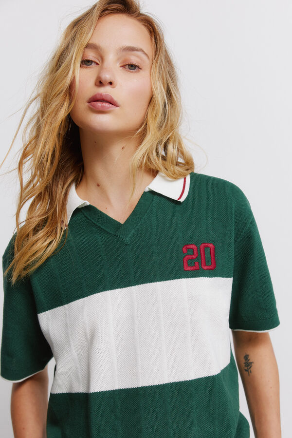 Springfield Polo desportivo com contraste verde
