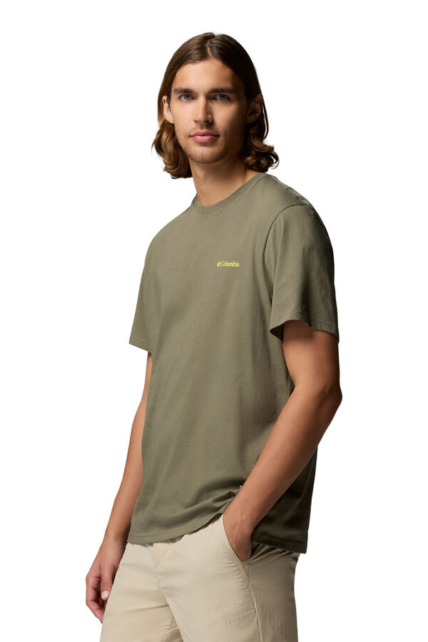 Columbia T-Shirt mit Natur-R&uuml;ckenprint Naturwei&szlig;