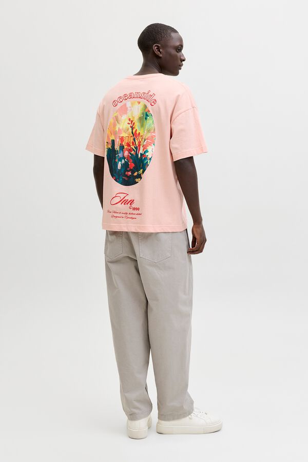 Jack & Jones Camiseta loose algod&oacute;n rosa