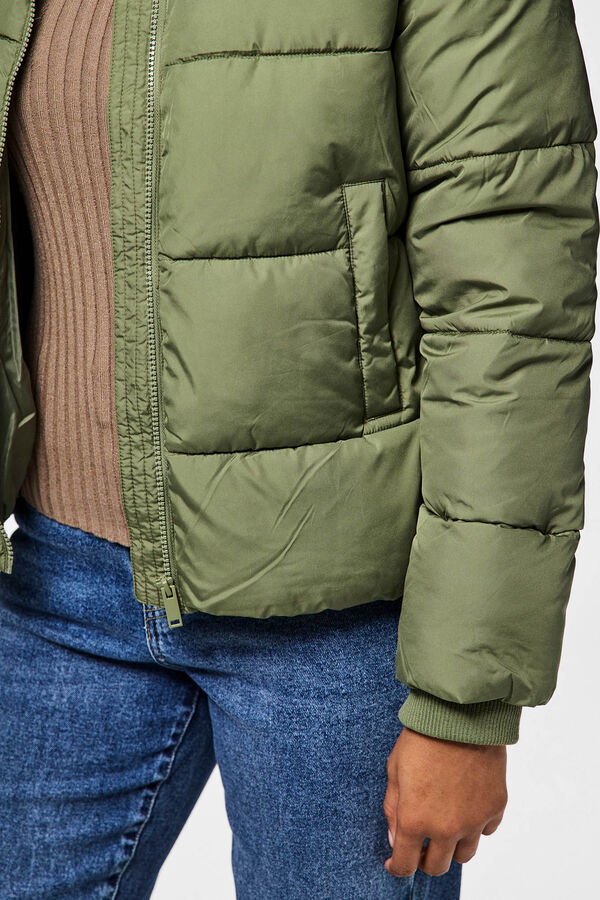 Pieces Abrigo corto acolchado verde