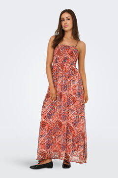 Only Vestido comprido estampado vermelho