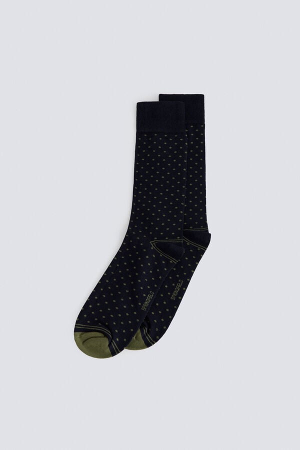 Springfield Micro polka-dots long sock blue