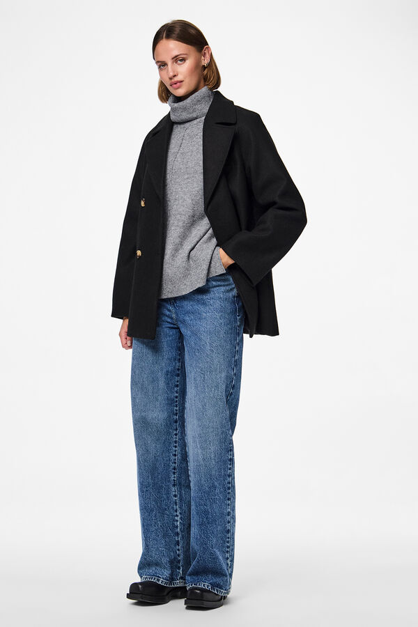 Pieces Abrigo cruzado negro