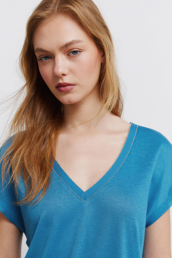 Springfield Batwing sleeve T-shirt blue