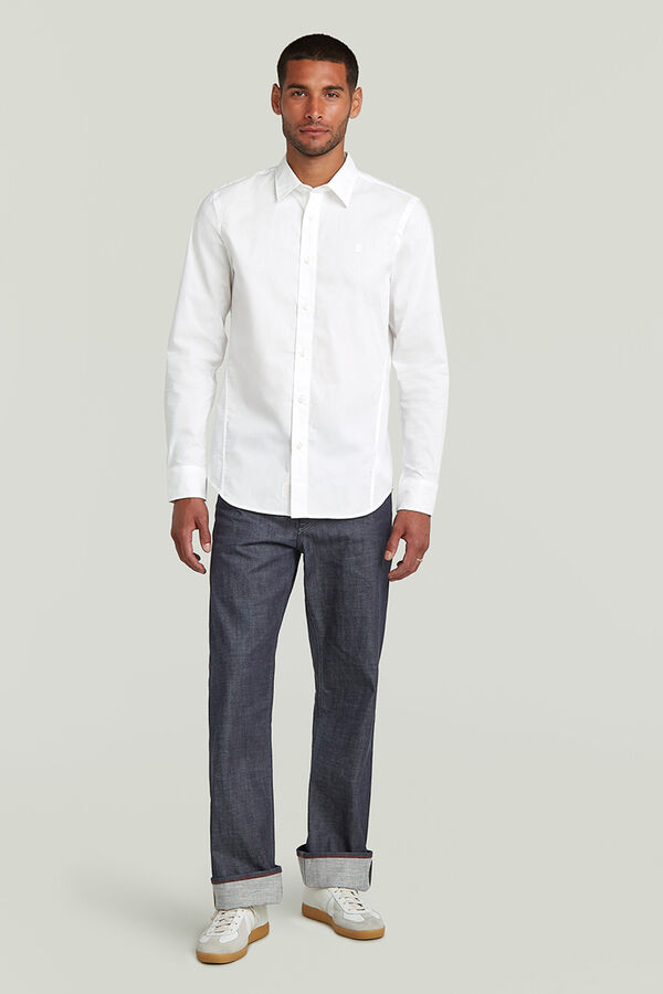 G-STAR Camisa de manga comprida e corte ajustado branco