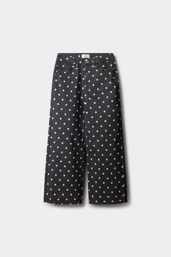 Springfield Kids Pantalón culotte margaritas niña gris