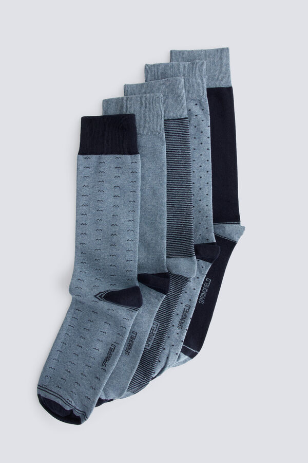 Springfield Blue long socks 5-pack blue