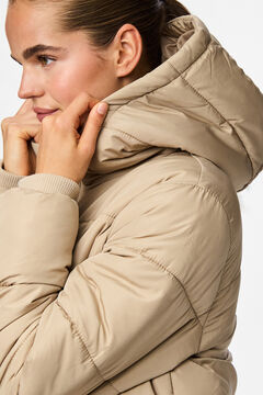Pieces Puffer long coat with hood