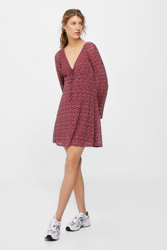 Springfield Short dress with bell sleeves strawberry