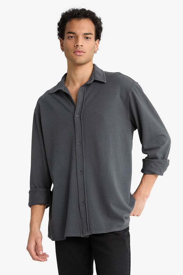 DeFacto Long sleeve shirt grey