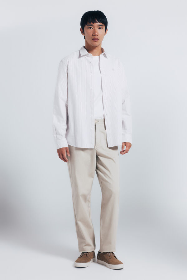 Springfield Striped Oxford shirt grey