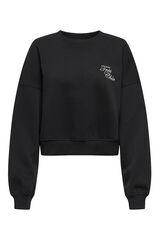 Only Cropped sweatshirt with pearl detail black