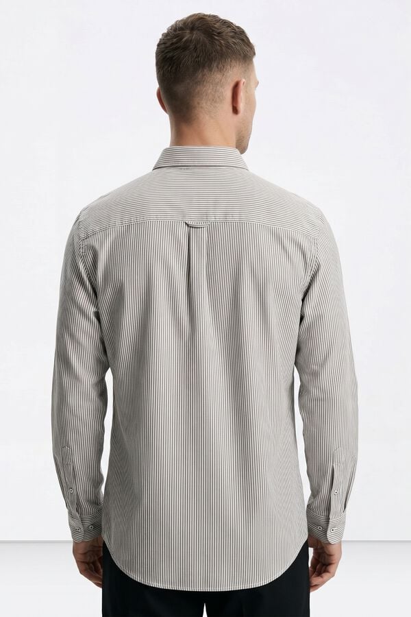Tiffosi Regular Fit Oxford Striped Shirt green