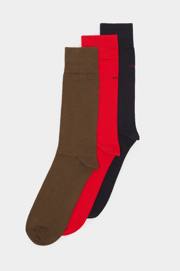 Springfield Paquete de tres pares de calcetines de largo normal de mezcla de algodón multicolor