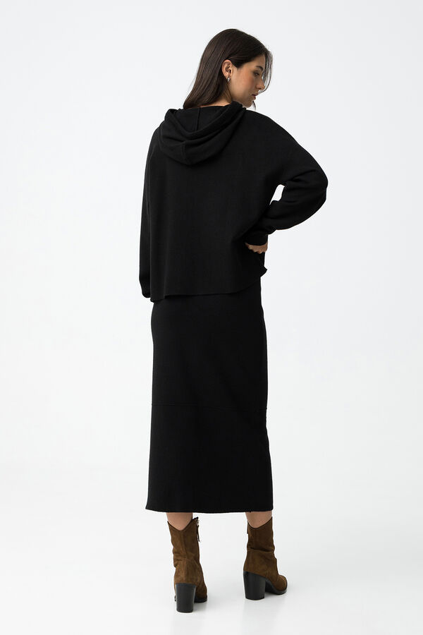 Tiffosi Skirt midi jersey-knit black