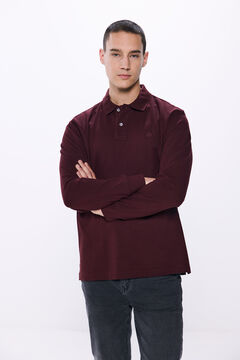 Springfield Springfrield long sleeve basic polo shirt brick