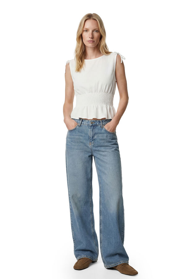 Koton Top sin mangas lazo beige