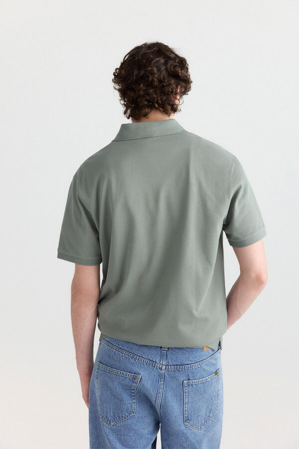 Springfield Piqu&eacute; basic regular fit polo shirt green