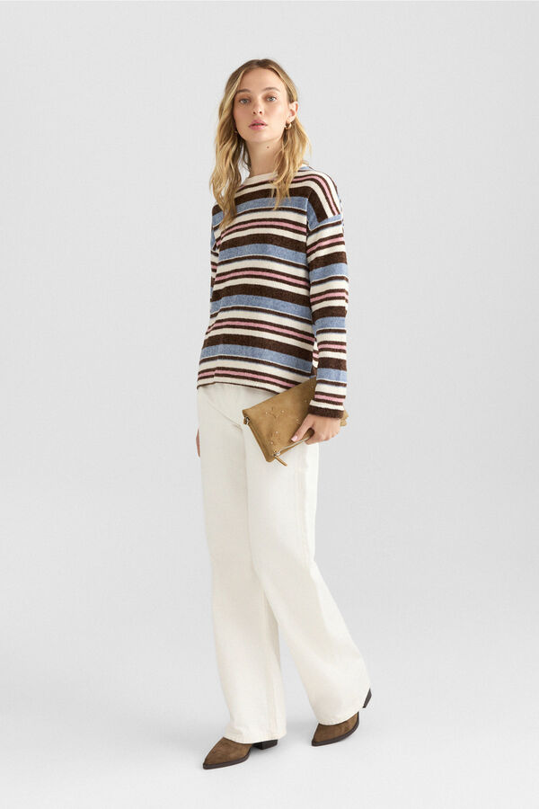 Springfield Fine striped thin jumper blue
