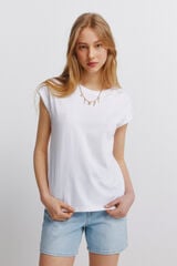 Springfield Crochet shoulder T-shirt white